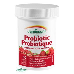 JAMIESON Probiotic tablety na cmúľanie s jahodovou príchuťou 60tbl. - Jahoda