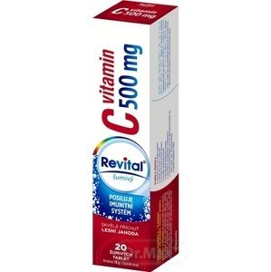 Revital Vitamín C 500 mg s príchuťou lesná jahoda 20 šumivých tabliet