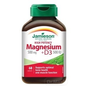 Jamieson Hořčík 500 mg s vitaminem D 500 IU 60 tabliet