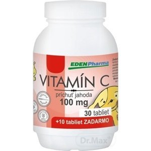 EdenPharma Vitamín C 100 mg príchuť jahoda 40 tabliet