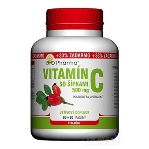 BIO Pharma Vitamín C so šípkami 500 mg 120 tabliet