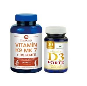 Pharma Activ Vitamín K2 MK7 + D3 FORTE 125 tabliet + Vitamín D3 Forte 30 tabliet