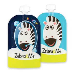 Zebra&Me plniteľné kapsičky pre deti na opakované použitie kozmonaut + zebra 2ks 150 ml
