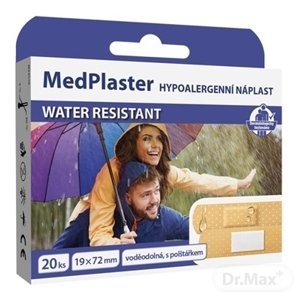 MedPlaster Náplasť water resistant 19x72 mm s vankúšikom 20 ks