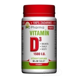 BIO-Pharma Vitamín D3 Forte 1000 I.U. 180 tabliet