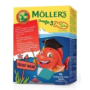 MOLLER´S Omega 3 Želé rybičky - Malina