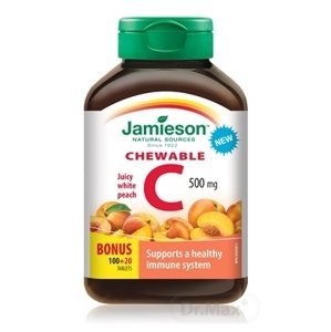 Jamieson Vitamín C 500 mg broskyňa 100+20 tabliet na cmúľanie