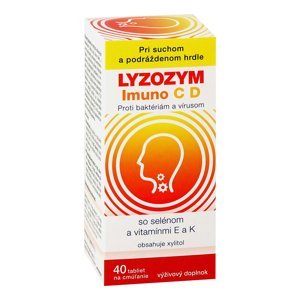 Lyzozym Imuno C D so selénom a vitamínmi E a K na cmúľanie 40 tabliet
