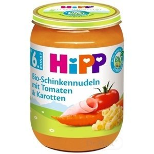 HiPP BIO Cestoviny s rajčinami, mrkvou a šunkou