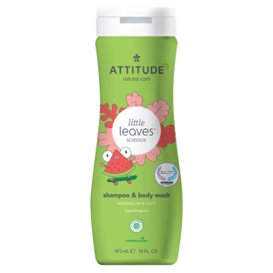 ATTITUDE Detské telové mydlo a šampón (2 v 1) Little leaves s vôňou melónu a kokosu 473 ml