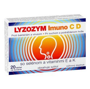 Lyzozym Imuno C D so selénom a vitamínmi E a K 20 žuvacích tabliet