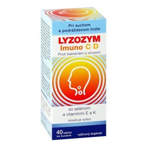 Lyzozym Imuno C D so selénom a vitamínmi E a K 40 žuvacích tabliet