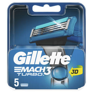Gillette Mach3 Turbo 3D Náhradné hlavice 5ks