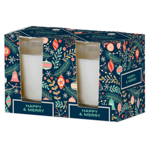 Emocio Sklo 52x65 mm 2ks v krabičce Happy & Merry -  Forest Breeze, vonná svíčka