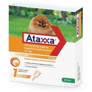 Ataxxa spot-on Dog S do 4 kg 200/40 mg 1 x 0,4 ml
