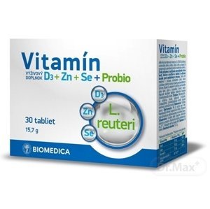 Biomedica Vitamín D3+Zn+Se+Probio 30 tabliet