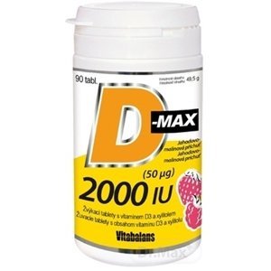Vitabalans D-max 2000 IU žuvacie tabliety 90 ks