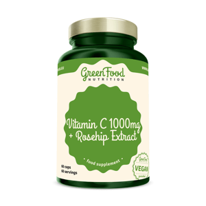 GreenFood Nutrition Vitamín C 1000 mg + Extrakt ze šípků vegan caps 60 kapsúl