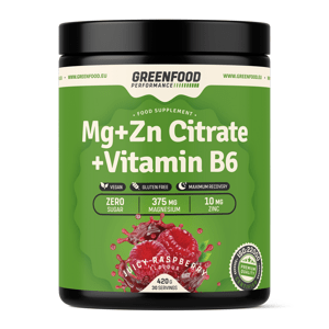 GreenFood Performance Mg + ZN Citrate + Vitamin B6 420 g Juicy Raspberry