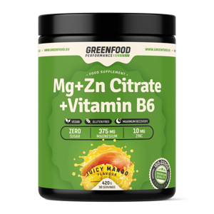 GreenFood Performance Mg + ZN Citrate + Vitamin B6 420 g Juicy Mango