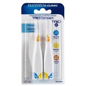 Elgydium CLINIC Trio Compact TRIO 2 medzizubné kefky v držiaku 2x 1,9 mm+2x 2,5-2,2 mm+2x 3,5-2,7 mm 6 ks