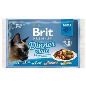 Brit Premium Cat Delicate Fillets In Gravy Dinner Plate 340g (4×85g)