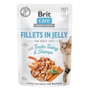 Brit Kapsička Care Cat Fillets In Jelly With Tender Turkey & Shrimps 85g