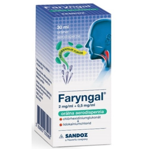 Faryngal 2 mg/ml + 0,5 mg/ml orálna aerodisperzia aer ora 30ml