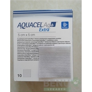 AQUACEL Ag+ Extra krytie na rany 5x5 cm, 1x10 ks 10ks
