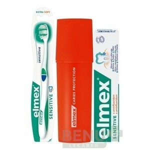 ELMEX Sensitive sada 75 ml zubná pasta + zubná kefka + puzdro