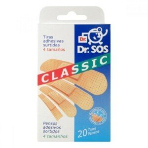 Dr. SOS Classic náplasť prúžky mix vodeodolné 1x20 ks 20ks