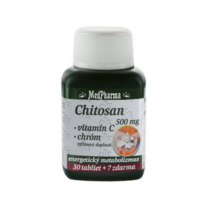 MEDPHARMA Chitosan 500 mg, chróm, vitamín C 30 + 7 tabliet ZADARMO