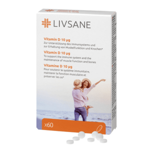 LIVSANE Vitamín D 10 µg 60 tabliet