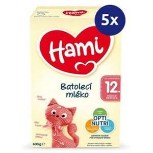 HAMI batoľacie mlieko 12+ 600 g - balenie 5 ks