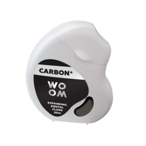 Woom Carbon+ Expandujúca čierna zubná niť 30 m