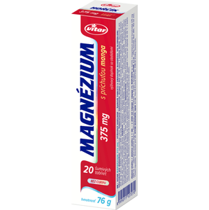 Vitar MAGNÉZIUM 375 mg s príchuťou manga 20 šumivých tabliet