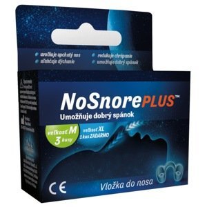 NoSnorePlus silikónová vložka do nosa: veľkosť M 3ks + veľkosť XL 1ks ZADARMO