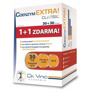 Coenzym extra! CLASSIC 30 MG Coenzym Q10 + Omega 3 PUFA + Vitamín E - DA VINCI, 60 kapsúl