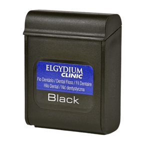 Elgydium Clinic Black Voskovaná dentálna niť s fluoridom 50 m