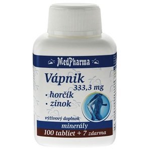 MedPharma Vápnik 333,3 mg + Horčík + Zinok 107 tabliet