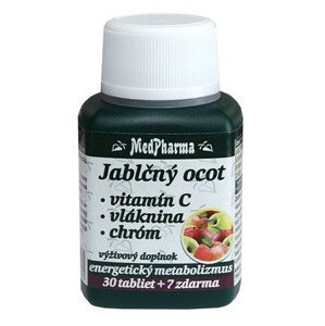 MedPharma Jablčný ocot + Vitamín C + Vláknina + Chróm 37 tabliet