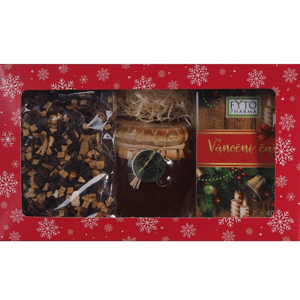 Fyto Pharma Darčeková kazeta (Vianočný čaj sypaný 100 g + porciovaný vrecúška 20 x 2 g + med 250 g) 3 ks