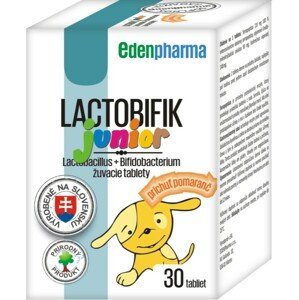 EdenPharma LACTOBIFIK junior žuvacie tablety s príchuťou pomaranč, 30 tabliet