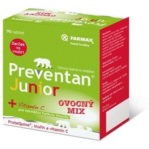 Farmax Preventan Junior + vitamín C ovocný mix 90 tabliet