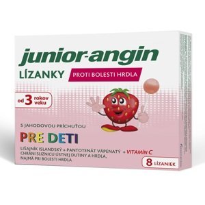 Junior-angin lízanky pre deti s jahodovou príchuťou 8 ks