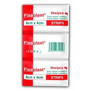 Fixaplast Strips náplasť 8 x 4 cm textilná s vankúšikom 3 ks