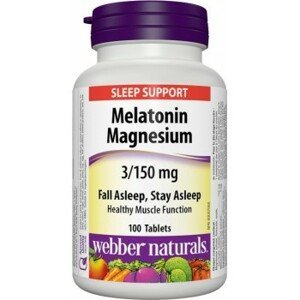 Webber Naturals Magnesium 150 mg + Melatonin 3 mg 100tbl 100 ks