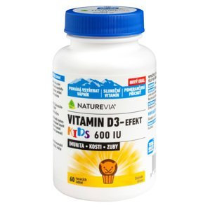 NatureVia Vitamin D3-EFEKT KIDS 600 I.U. cmúľacie tablety 60 ks
