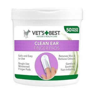 Vet´s best Clean Ear Finger Pads Čistiaca utierka - náprstok na uši pre psy 50 ks