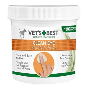 Vet´s best Clean Eye Round Pads Čistiaca utierka na okolie oči pre psy 100 ks